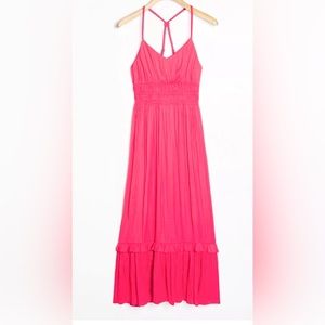 Maeve Anthropologie Aleda Silky Satin Maxi/ midi  Dress Spaghetti Straps NWT